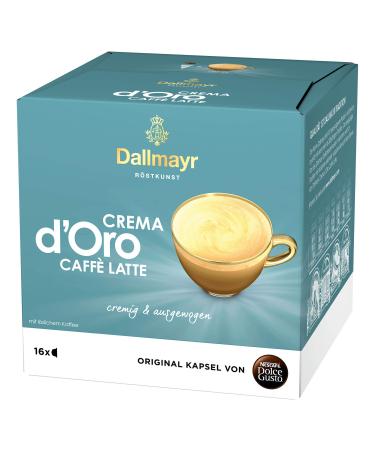 Nescaf Dolce Gusto Dallmayr Crema D Oro Caff Latte (16 coffee capsules 16 drinks creamy & balanced) 1 -pack (1 x 16 capsules) Latte 1 piece (1 Pack)