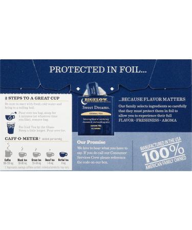 Bigelow Sweet Dreams Herbal Tea - Caffeine-Free, 20 Tea Bags (1.09 oz) - Sleep Aid - Buy Online on SooperMarket.com