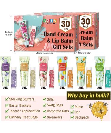 AZEN 60 Sets Hand Cream Bulk and Lip Balm Bulk Set Bridal Shower Gifts for Guests with Organza Bag Thank You Card Thank You Gifts for Coworkers Women Men Bridal Wedding Favors for Guests - Buy Online on SooperMarket.com