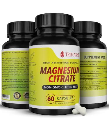 Trimassix Magnesium Citrate: Non-GMO & Gluten-Free Supplement - Buy Online on SooperMarket.com