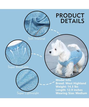KYEESE Reflective Quick Dry Dog Shirt | Lightweight Soft Breathable Vest for Small Medium Dogs | Blue | 14 Chest - Buy Online on SooperMarket.com