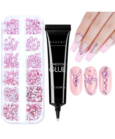 Makartt Nail Rhinestone Glue Gel Kit 15g Super Adhesive Nail Gel with Nail Crystal Rhinestone Nail Glue Gel for Rhinestones Crystal Stones Jewels Nail Rhinestone Gel Kit-01