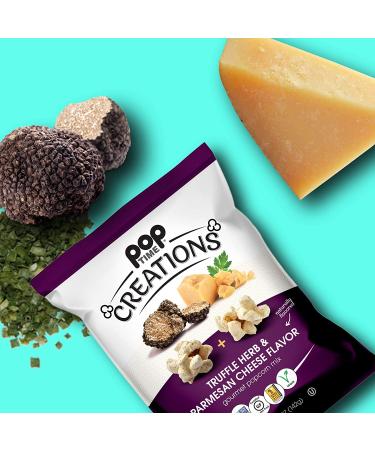 Poptime Creations Truffle Herb & Parmesan Popcorn - 5oz Bags (6 Pack) | Vegan, Kosher, Non-GMO, Gluten Free - Buy Online on SooperMarket.com