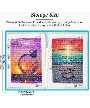 Bougimal Diamond Painting Storage Book with 20 Pockets - A3 12x16 Inches, Blue-3 - Diamond Art Accessories for Artwork Display and Protection - Buy Online on SooperMarket.com