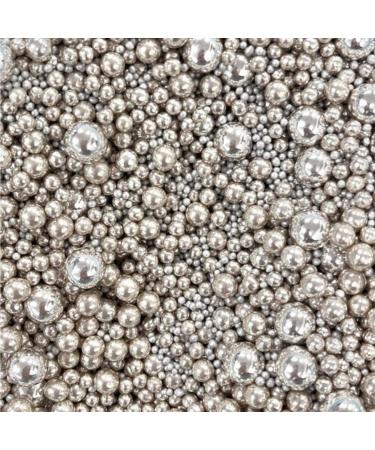 Silver sprinkles metallic chocolate balls for cupcakes cakes cookies decoration baking toppers edible pearls balls metallic silver grey wedding anniversary birthday celebration DISCO BALL 2