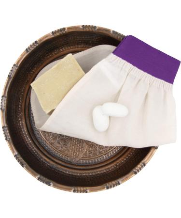 Feel Fine Turkish 100% Raw Cocoon Silk Exfoliating Glove - Purple | Body Scrub, Fake Tan Remover, Natural Glow | Bath Mitt for Men & Women - Buy Online on SooperMarket.com