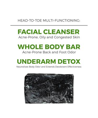Rustic Maka Activated Charcoal + Clay Natural Soap Bar for Acne & Oil Control - Face & Body Detox - Buy Online on SooperMarket.com