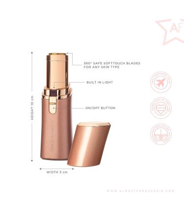 Almost Famous Rose Gold Brow Shaver | Precision Eyebrow Trimmer & Facial Hair Removal Tool for Women - Pink Martini - Buy Online on SooperMarket.com