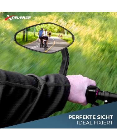 Xcel Rim Bicycle Mirror - Extra Large Impact-Resistant Glass for E-Bike & Handlebar | Perfect Backing Mirror for Safe Riding - Buy Online on SooperMarket.com