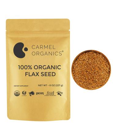 Organic Flax Seeds Whole | 8 Ounce or 227g (0.5 Lb) | Non GMO | Kosher | 8 Ounce (Pack of 1)