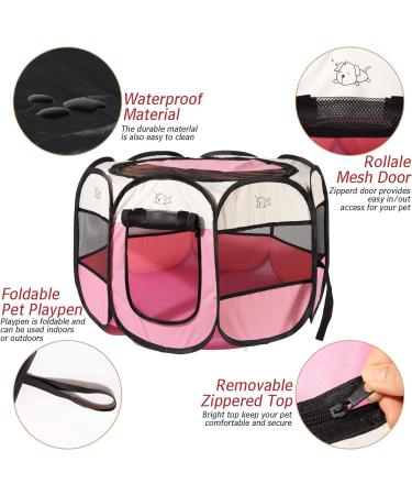 Pet Playpen - Indoor Outdoor Mesh Open-Air Exercise Pen for Small Dogs and Cats (29 x 29 x 17) - Color-001 - Buy Online on SooperMarket.com