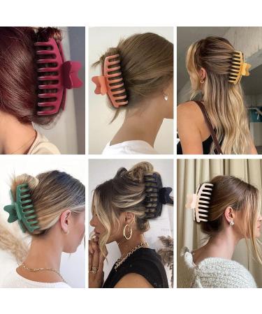 12 Pack Large Butterfly Hair Clips for Women & Girls - Non-slip Matte Banana Clips with Strong Hold - Fashion Hair Accessories - Buy Online on SooperMarket.com