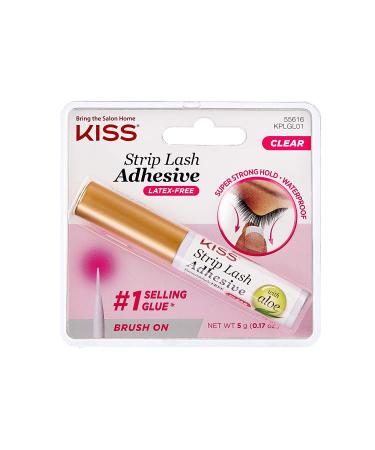 KISS Strip Eyelash Adhesive Clear 0.176 Oz (2 Pack) - 0.17 Ounce | Strong Hold, Waterproof Formula - Buy Online on SooperMarket.com