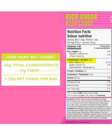 Smart Sweets Low Sugar Sourmelon Bites Candy Fruity Free of Sugar Alcohols & No Artificial Sweeteners Sweetened with Stevia Natural Fruit Flavors 12x50g (Box of 12) - Buy Online on SooperMarket.com