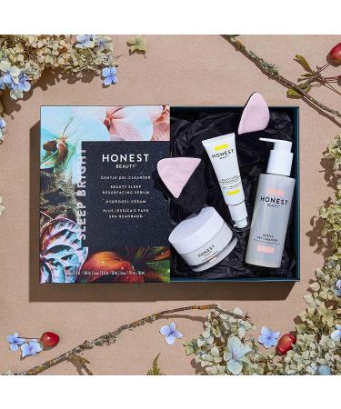 Honest Beauty Sleep Bright 3 Step Night Routine Kit | Gentle Gel Cleanser, Resurfacing Serum & Hydrogel | Bonus Spa Headband Included - Buy Online on SooperMarket.com