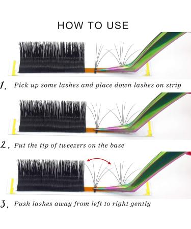 Easy Fan D-0.05-10 Russian Volume Lashes 10mm - Self Fanning Eyelash Extensions - Buy Online on SooperMarket.com