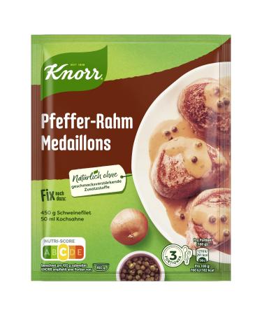 Knorr Fix Pepper Cream Medallions 3 portions (1 x 35 g) | 35 g (1 pack) Pepper Cream Medallions 35 g (1 pack)