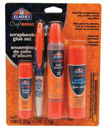 Elmer's CraftBond Scrapbook Glue  4 Piece Set  Natural