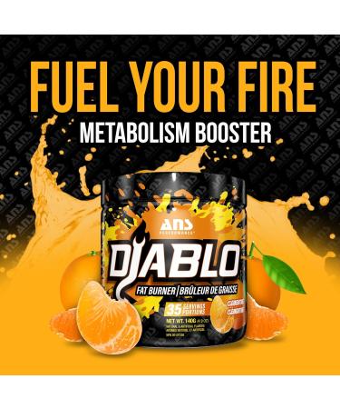 ANS Performance Diablo (35 Servings 4.9 oz) - Energy Powder for Elevated Strength & Stamina - With Added Kinetq Garcinia L Carnitine - Thermogenic Formula - Delicious Flavours (Clementine) - Buy Online on SooperMarket.com