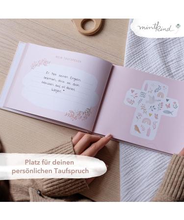 Mintkind Baptism Book | Perfect Baptism Gifts for Boys & Girls | Memory Book & Godchild Gift | Ideal Godmother Gift with Flower Design - Buy Online on SooperMarket.com