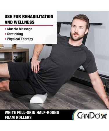 CanDo Full-Skin PE Foam Roller 6 x 36 - White Half-Round 36-inch for Muscle Restoration, Massage Therapy, Sport Recovery, Physical Therapy - Buy Online on SooperMarket.com