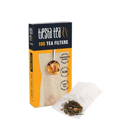 Tiesta Tea - Loose Leaf Tea Filters, 100 Count, Disposable Tea Infuser, 100% Natural Unbleached Paper, Steeps Hot Tea, Iced Tea & Coffee, Eco-Friendly, Single Serve Filter for one Cup, Empty Tea Bags