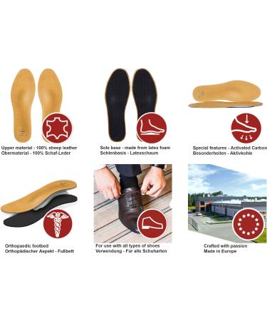 Kaps Master Orthotic Leather Insoles for Metatarsalgia Pain | Full Length Inserts for Men & Women - Size 41 EUR / 7 UK - Buy Online on SooperMarket.com