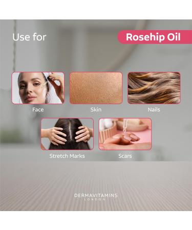 DermaVitamins 100% Organic Cold-Pressed Rose Hip Oil (10ml) - Pure and Natural Skincare Solution - Buy Online on SooperMarket.com