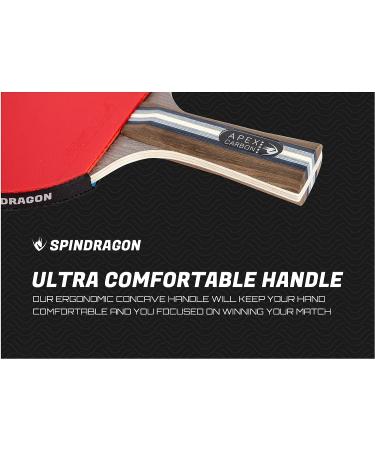 Spindragon Apex Carbon Professional Ping Pong Paddle - Dual Offensive Rubber & Carry Case - Enhance Your Game & Win Matches - Buy Online on SooperMarket.com
