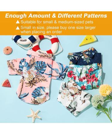 4-Piece Weewooday Pet Summer T-Shirts | Hawaiian Floral Print | Breathable & Cool | Small Size - Buy Online on SooperMarket.com