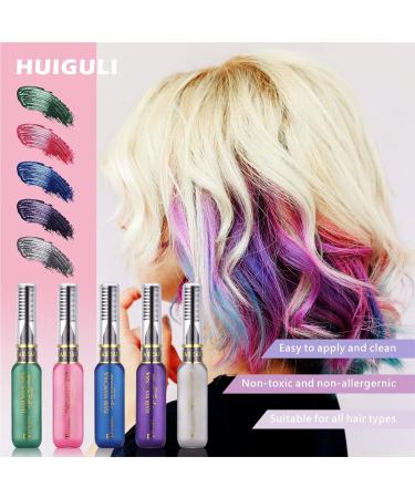 5PCS Temporary Bright Hair Chalk Dye Set - Washable Hair Colour for Kids, Men, and Women. Perfect for Halloween, Birthdays, and DIY Hair Makeup - Buy Online on SooperMarket.com