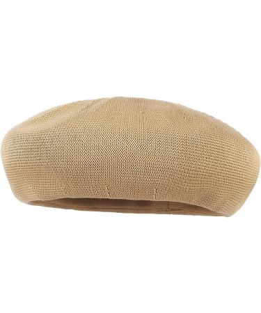 GEMVIE Womens Summer Beret Hat - Elegant Solid Color Artist Cap - Camel 7-7 1/4 - Buy Online on SooperMarket.com