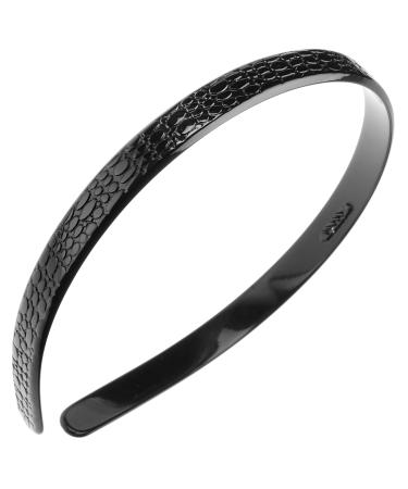 France Luxe 1/2 Ultracomfort Headband - Embossed Croc Black