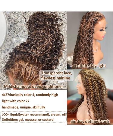 CYNOSURE 26 Curly Honey Blond Ombre Highlight Lace Front Human Hair Wig - Pre Plucked & Invisible - Women's 26 Inch - Buy Online on SooperMarket.com