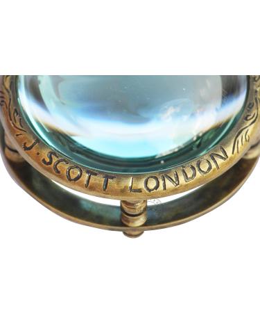 Desktop Vintage Antique Style Engraved J.Scott London Magnifier Reading Magnifying Glass for Reading Book Traditional Brass Magnifying Glass - Buy Online on SooperMarket.com