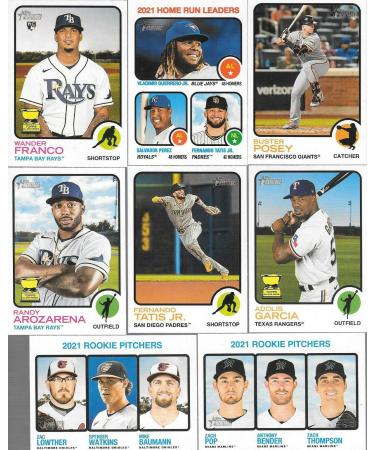 2022 Topps Heritage Baseball Series Complete Mint Basic 400 Card Hand Collated Set Based Upon the Classic 1973 Topps Design fearuring Wander Franco Rookie Card