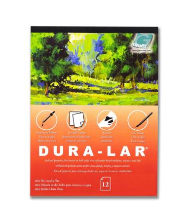 Grafix Dura-Lar Wet Media 14 x 17   Pad of 12   .004  Film Coated to Accept Water Based Mediums  Perfect for Watercolor  Planning Compositions  Painting Surfaces or Printmaking