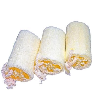 3 Pcs 100% Natural 5 inch Loofah Bath Sponge Scrubber Set Organic Exfoliating Spa Shower Loofah Body Scrubbers for Smoother, Radiant Skin - Buy Online on SooperMarket.com