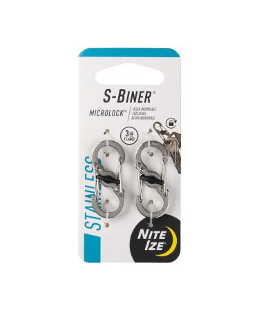 NiteIze Stainless Steel Double Carabiner S-Biner MicroLock (2-Pack)