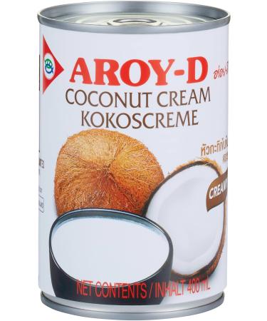 AROY-D coconut cream-coconut cream for cooking and baking-ideal for desserts soups smoothies and cocktails-1 x 400 ml coconut 400 ml (1 Pack)