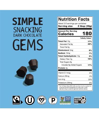 Hu Simple Gems 3 Pack | Organic Paleo Snacking Chocolate Chips | Non GMO & Kosher | Perfect for Baking & Snacking | 3.5oz Each - Buy Online on SooperMarket.com