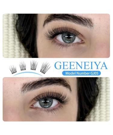 Geeneiya Wispy Lashes Clusters Kit - Natural Eyelash Extensions 10-16mm | C Curl | Waterproof Bond & Seal | Remover Tweezers & Brush Included - Buy Online on SooperMarket.com