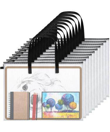 10 Pieces Portfolios Bags 19 x 25 Inches Waterproof Portfolios Bag Posters Storage Bags Supply Bags with Zipper and Handle for art Artworks, Bulletin Boards, Charts and Teaching Material