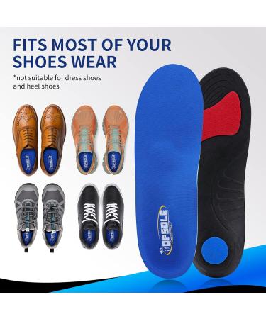 TOPSOLE Orthotic Insoles for Plantar Fasciitis & Arch Support | Men & Women (UK-4-23cm Blue 228) - Buy Online on SooperMarket.com