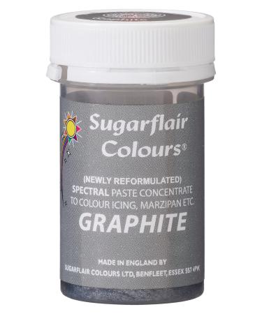 Sugarflair Graphite Spectral Food Colouring Paste Highly Concentrated for Use with Sugar Pastes Buttercream Royal Icing or Cake Mix Vibrant Colour Dye - 25g