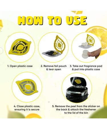 4x Garbage Can Freshener Odor Removers for Small Rooms Self-Adhesive Lemon & Apple Fragrance | Diaper Pail & Odor Control - Buy Online on SooperMarket.com