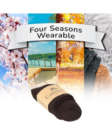 Cosyfeel Women Loose Diabetic Socks | 4-Pack Neuropathy Ankle Socks for Ladies | Super Soft Eco-Friendly Bamboo Material | Durable with Seamless Toe | Multicolour Patterns | 4 Seasons 7-9 1/2 DARK BROWN - Buy Online on SooperMarket.com