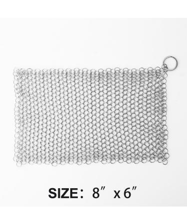 LauKingdom Stainless Steel Cast Iron Cleaner 316L - 8x6 inch Square Scrubber for Pan, Anti-Rust & Hygienic - Buy Online on SooperMarket.com