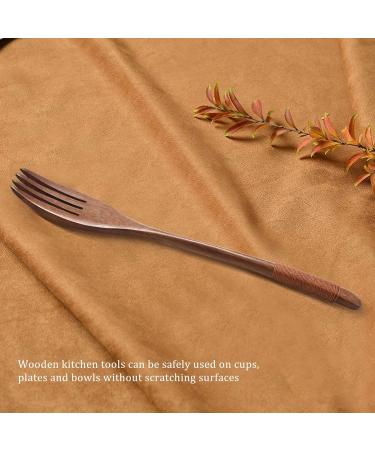 AIDIRui 8 Pcs Wooden 9 inchJapanese Spoon Fork Set Kitchen Tableware Natural Wood Cutlery Wooden Dinner Cutlery Set - Buy Online on SooperMarket.com