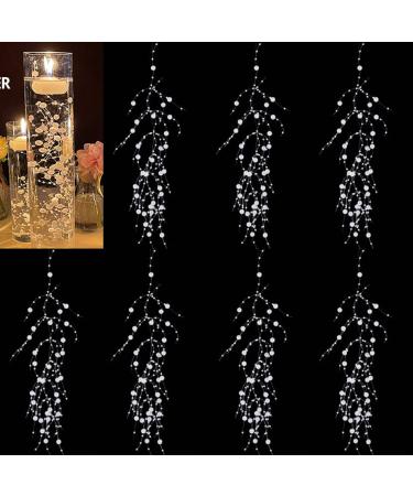 TeaSu 12pcs Pearl String, for Wedding Centerpiece, White Vase Filler and Decor for Floating Candles